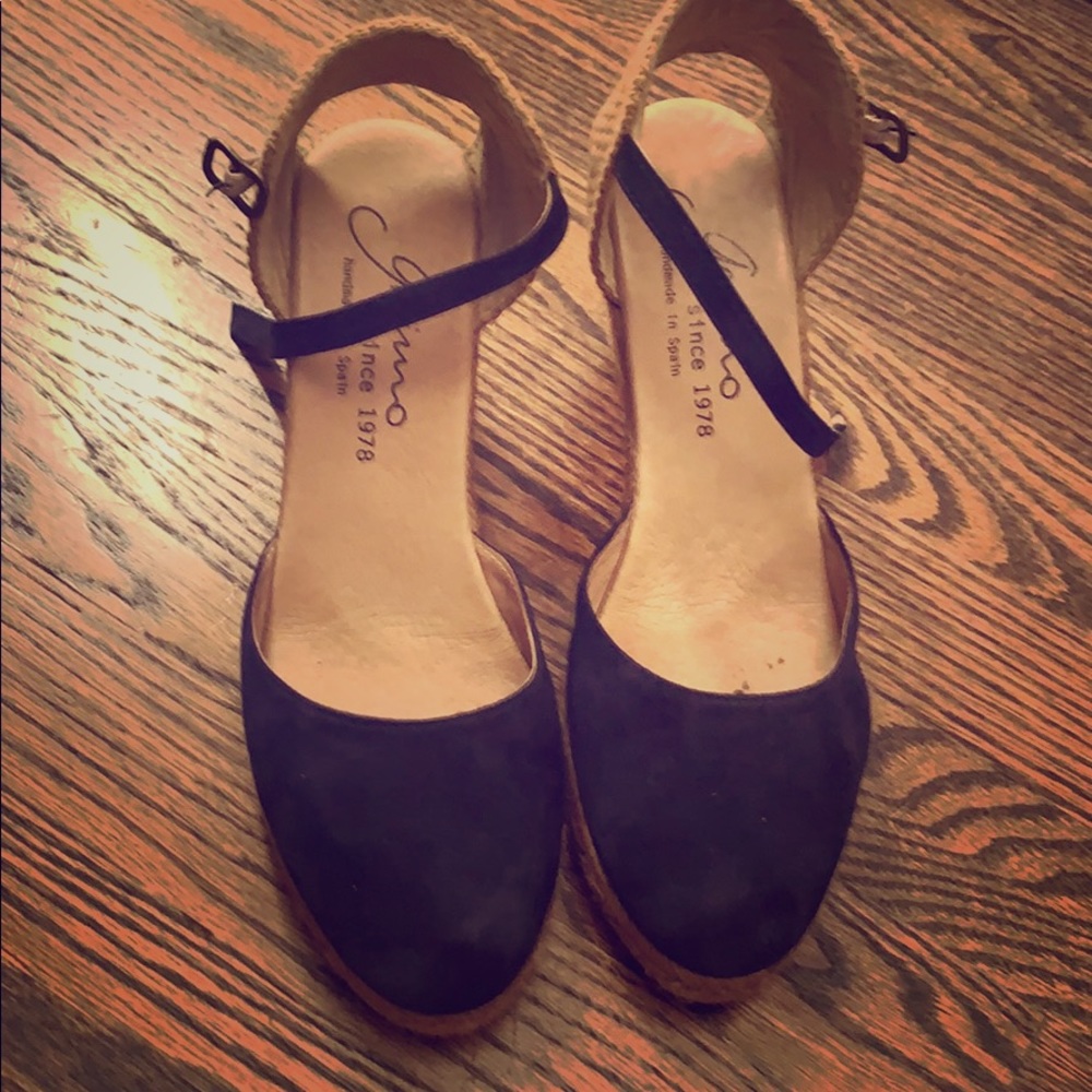 Blue espadrilles shoes handmade in Spain. Size 9